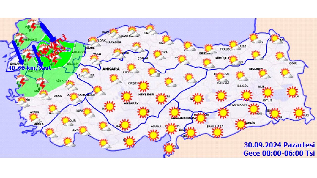 Meteoroloji'den 30 Eylül 2024 Pazartesi günü için hava tahmin raporu geldi! 2