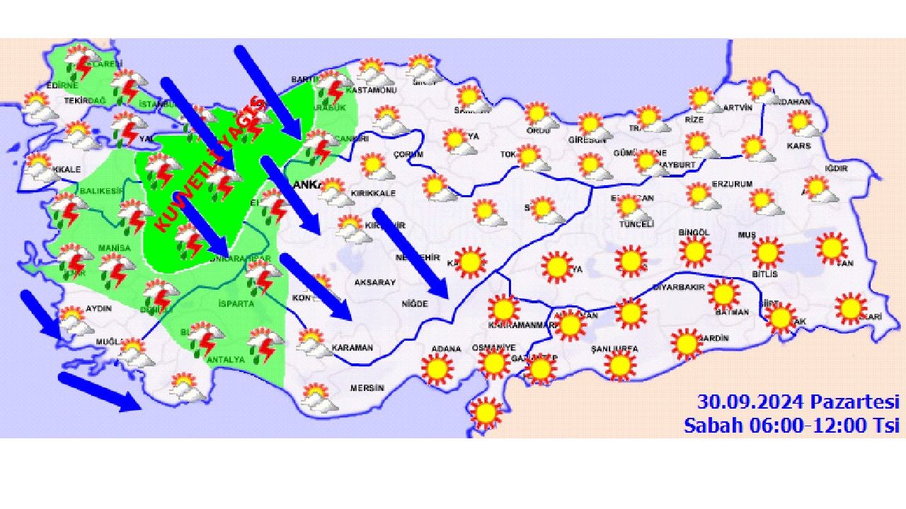 Meteoroloji'den 30 Eylül 2024 Pazartesi günü için hava tahmin raporu geldi! 3