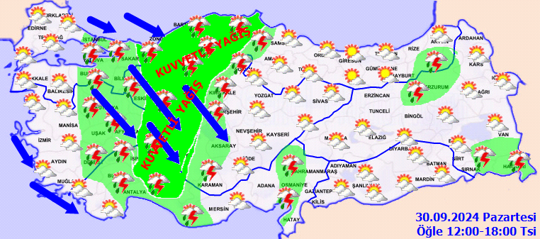 Meteorolojiden 12 il için kuvvetli yağış uyarısı! 3