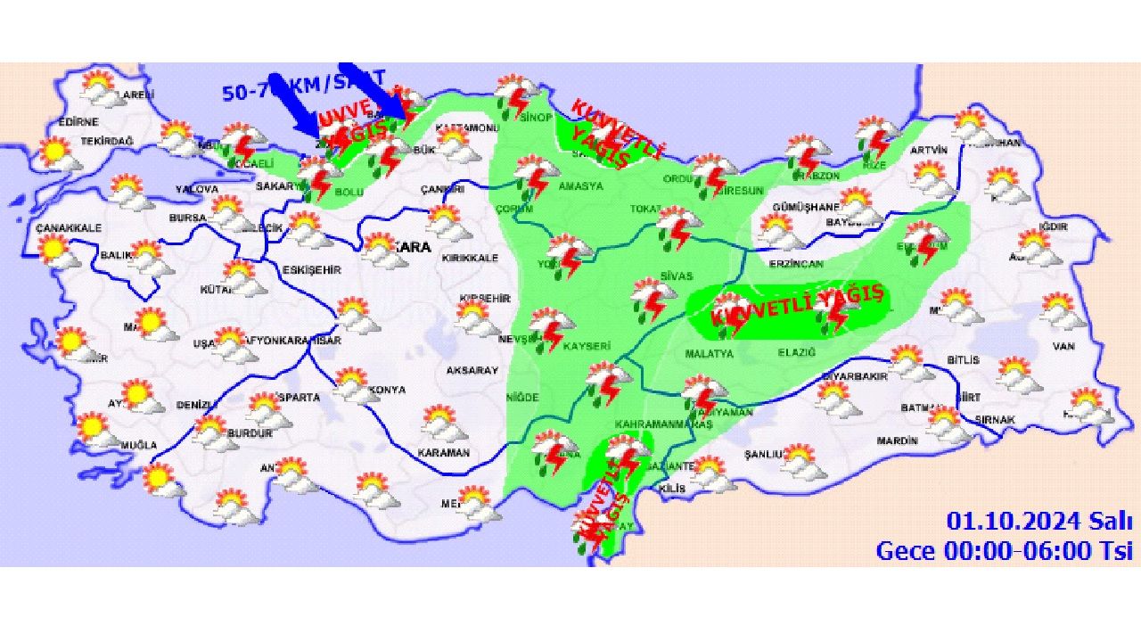 Meteoroloji 1 Ekim 2024 Salı hava durumu tahmin raporu yayınlandı! İşte il il hava durumu... 2