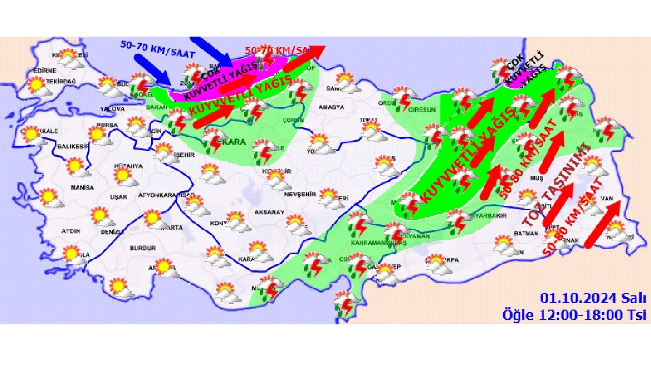 Meteoroloji 1 Ekim 2024 Salı hava durumu tahmin raporu yayınlandı! İşte il il hava durumu... 4