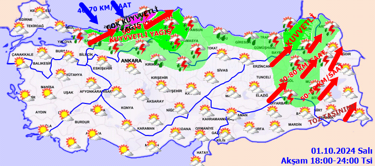 Meteorolojiden 17 il için kuvvetli yağış ve fırtına uyarısı! 4