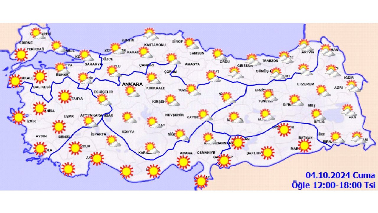4 Ekim 2024 Cuma Türkiye geneli hava durumu raporu yayınlandı! İşte il il beklenen sıcaklıklar... 4