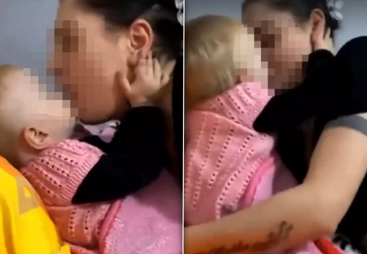 Böyle sevgi olur mu! Bebeği dudağından öpüp videoya aldı! Tepkiler çığ gibi... 1