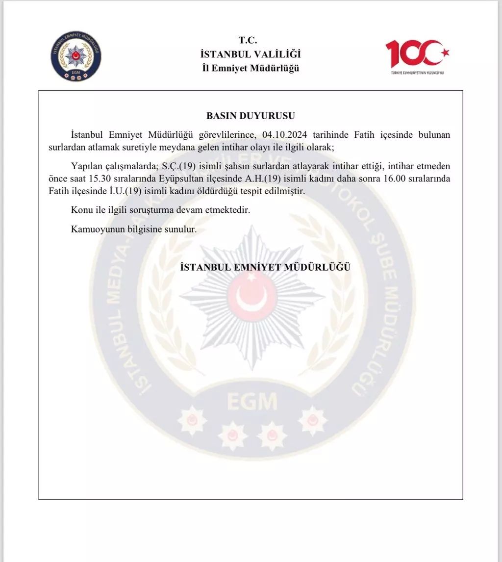 Fatih'te dehşet: Genç kızın kafasını kesip Edirnekapı surlarından attı, ardından intihar etti! Detaylar belli oldu... 4