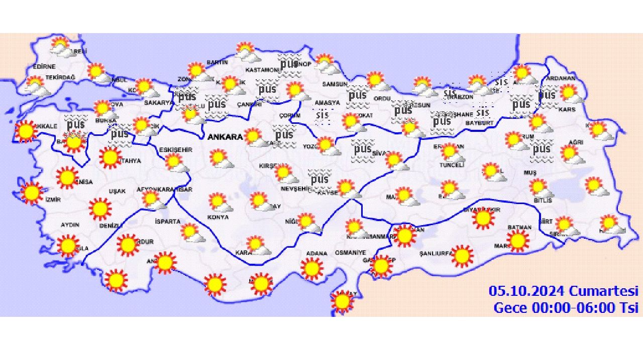 5 Ekim 2024 Cumartesi Türkiye geneli hava durumu raporu yayınlandı! İşte il il beklenen sıcaklıklar... 1