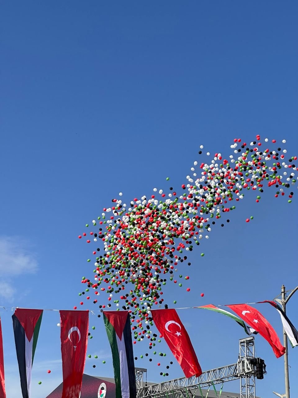 Binlerce kişi İsrail'i protesto etmek için Üsküdar'da toplandı! Şehit çocuklar için gökyüzüne balonlar bırakıldı... 6