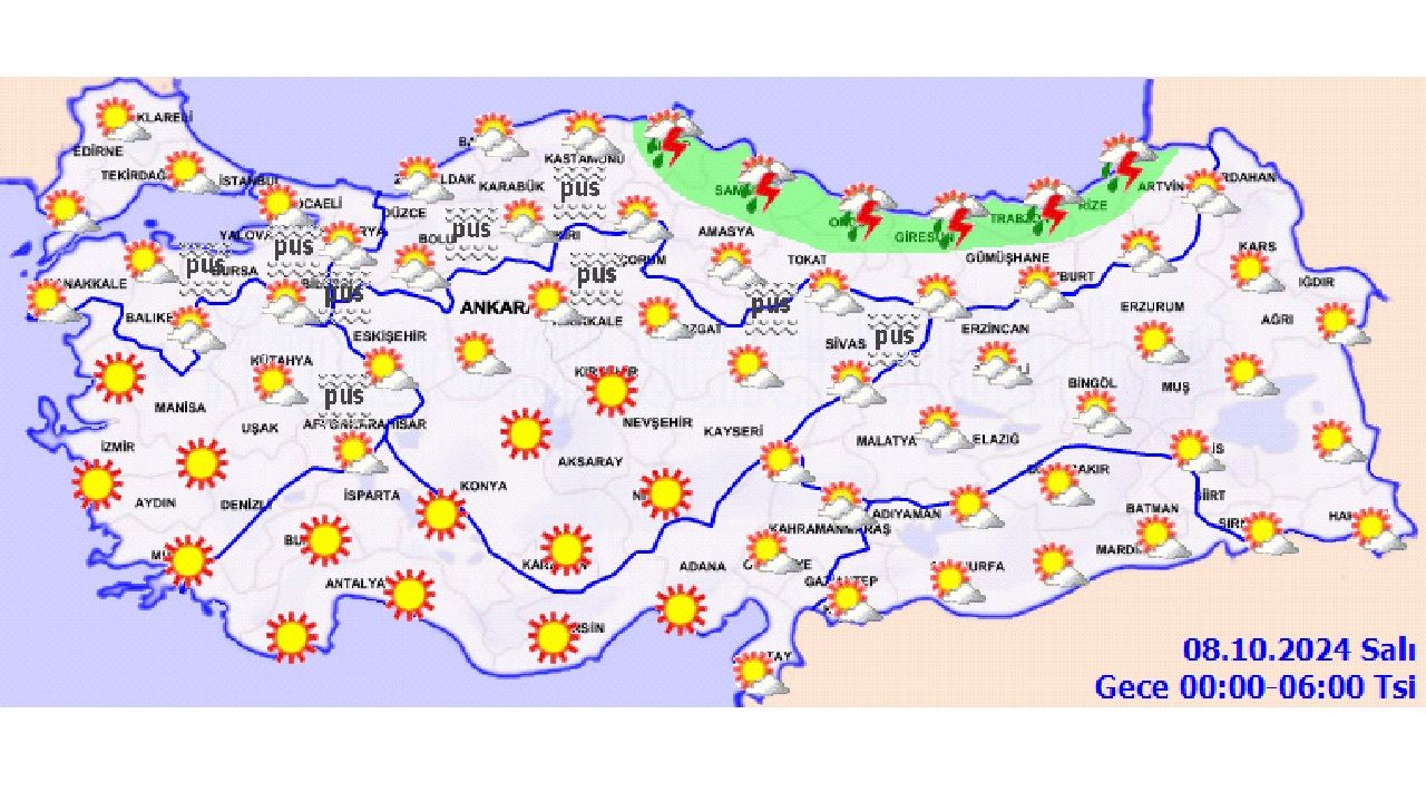 Meteoroloji 8 Ekim 2024 Türkiye geneli hava durumu raporu yayınladı! İşte il il beklenen sıcaklıklar... 2