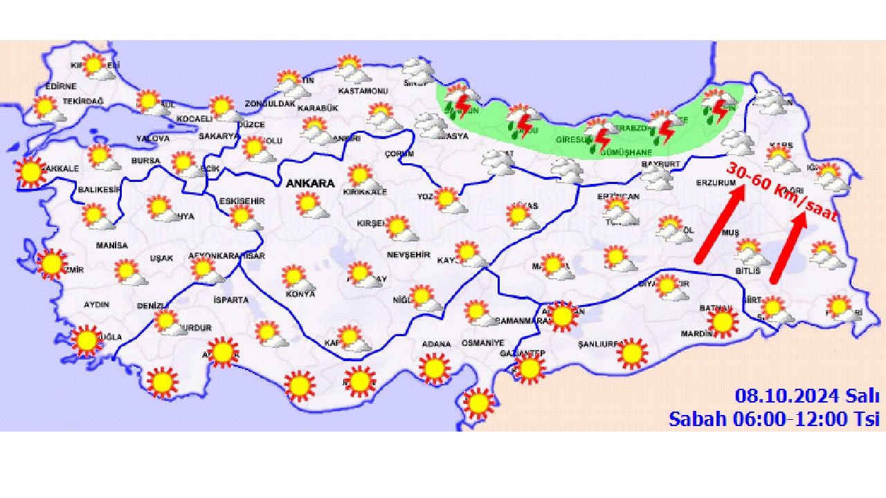 Meteoroloji 8 Ekim 2024 Türkiye geneli hava durumu raporu yayınladı! İşte il il beklenen sıcaklıklar... 3
