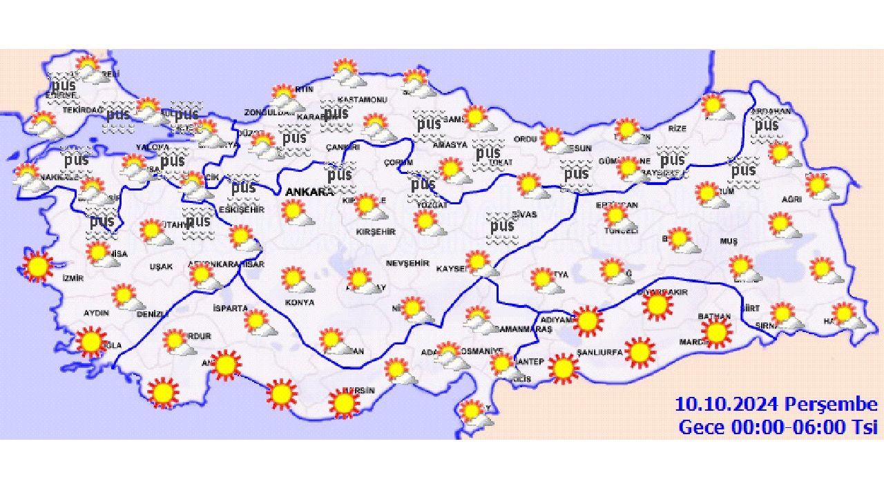 Meteoroloji 10 Ekim 2024 Türkiye geneli hava durumu raporu yayınladı! İşte il il beklenen sıcaklıklar... 2