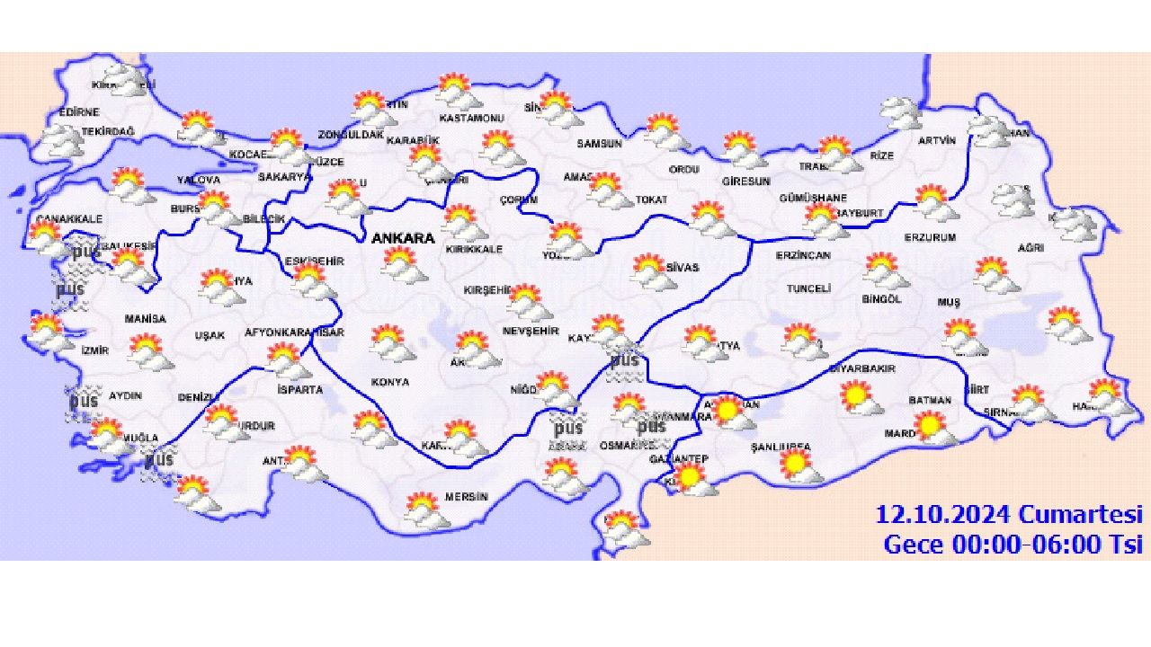 12 Ekim 2024 Türkiye geneli hava durumu raporu geldi! İşte yağış beklenen o iller... 2
