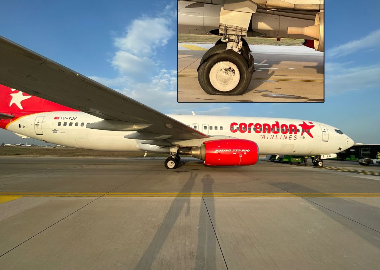 Corendon Airlines uçağının iniş sırasında lastikleri patladı, Antalya'da düşme tehlikesi atlatıldı 5