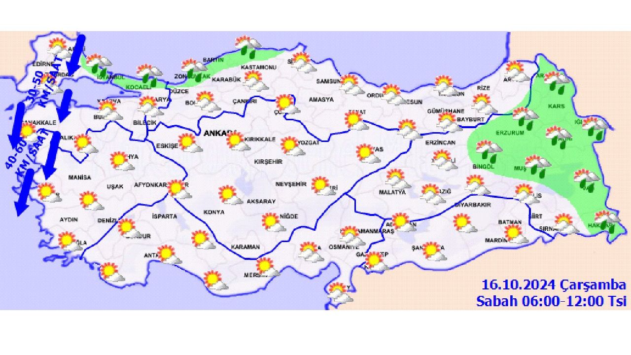 16 Ekim 2024 Meteoroloji Genel Müdürlüğü hava durumu tahmin raporunu yayınladı! İşte il il hava durumu... 3