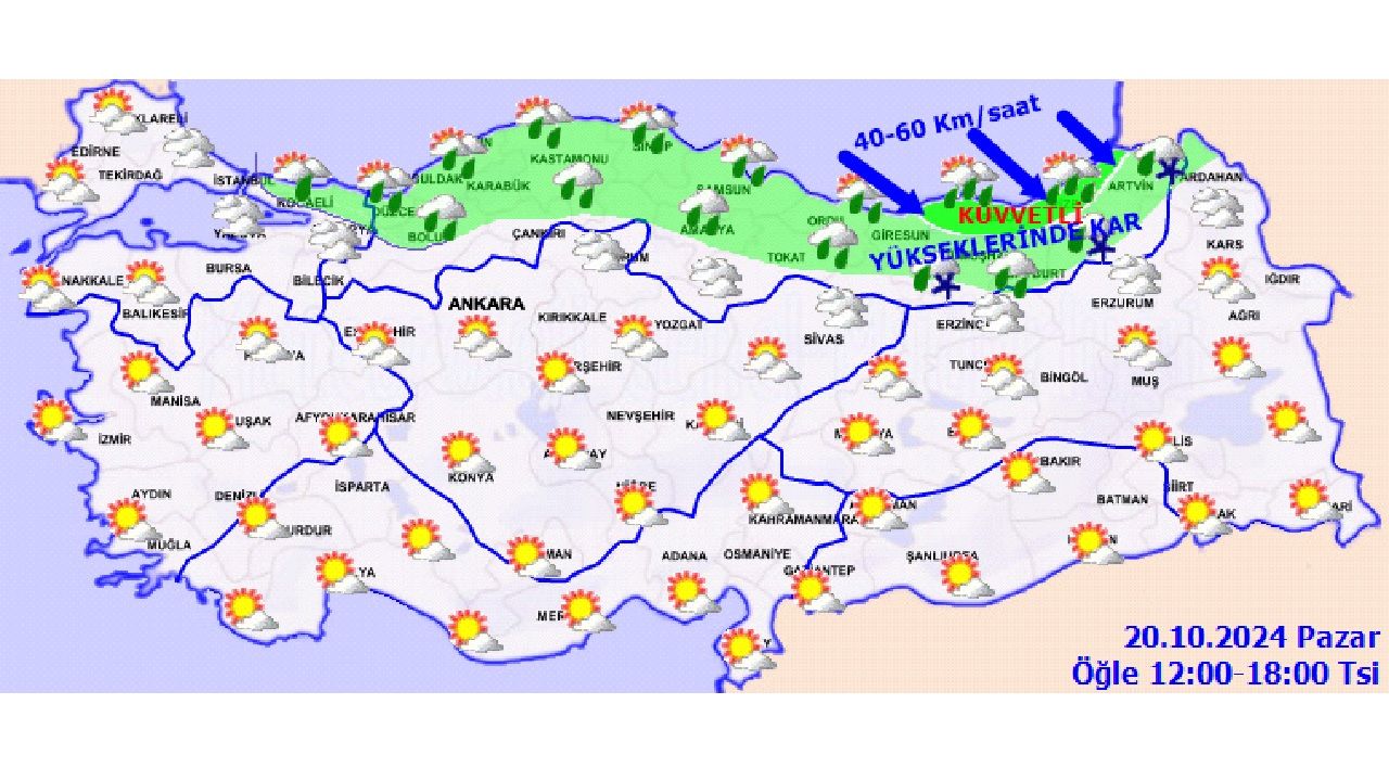 20 Ekim 2024 Pazar Türkiye geneli hava durumu raporu geldi! İşte il il uyarı yapılan o iller... 4