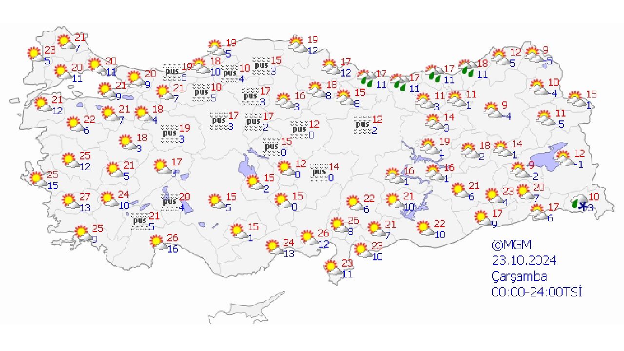 Meteoroloji 23 Ekim 2024 Türkiye geneli hava durumu! İşte il il beklenen sıcaklıklar... 1