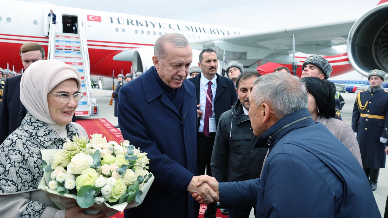 Cumhurbaşkanı Recep Tayyip Erdoğan, BRICS Zirvesi için Tataristan'da 1