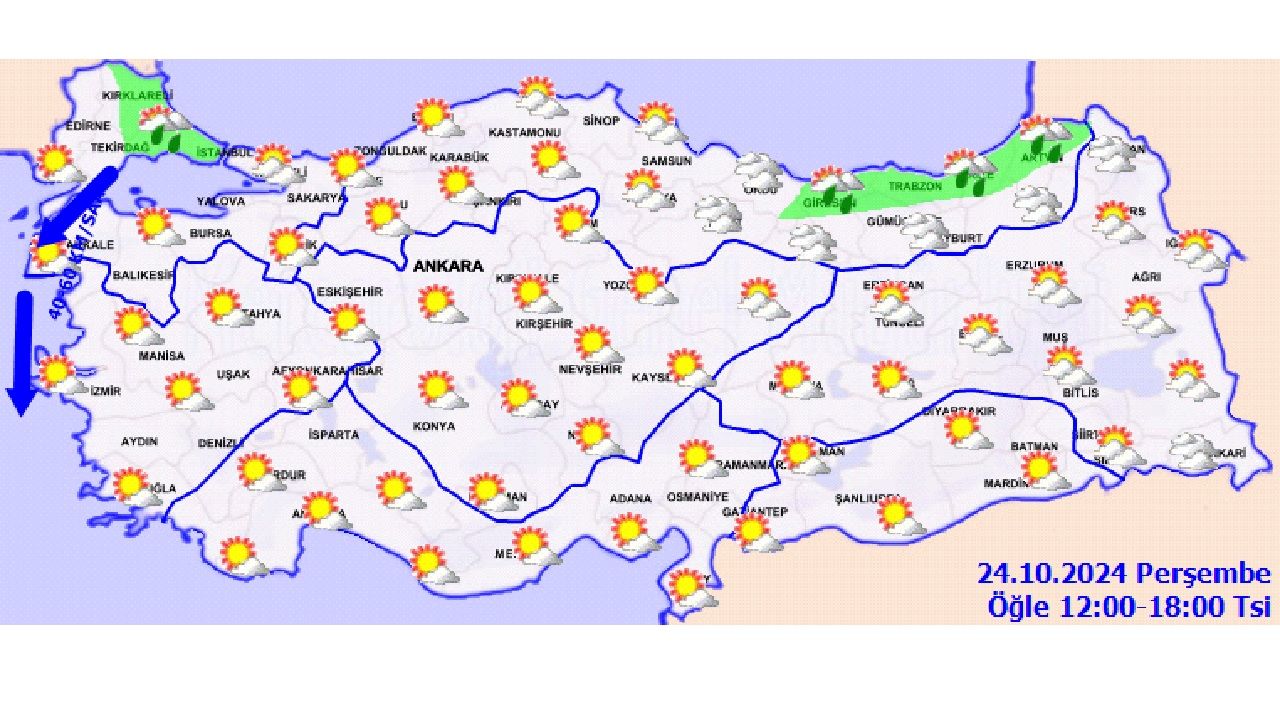 24 Ekim 2024 Türkiye geneli hava durumu! O illerde sis ve pusa dikkat! 3