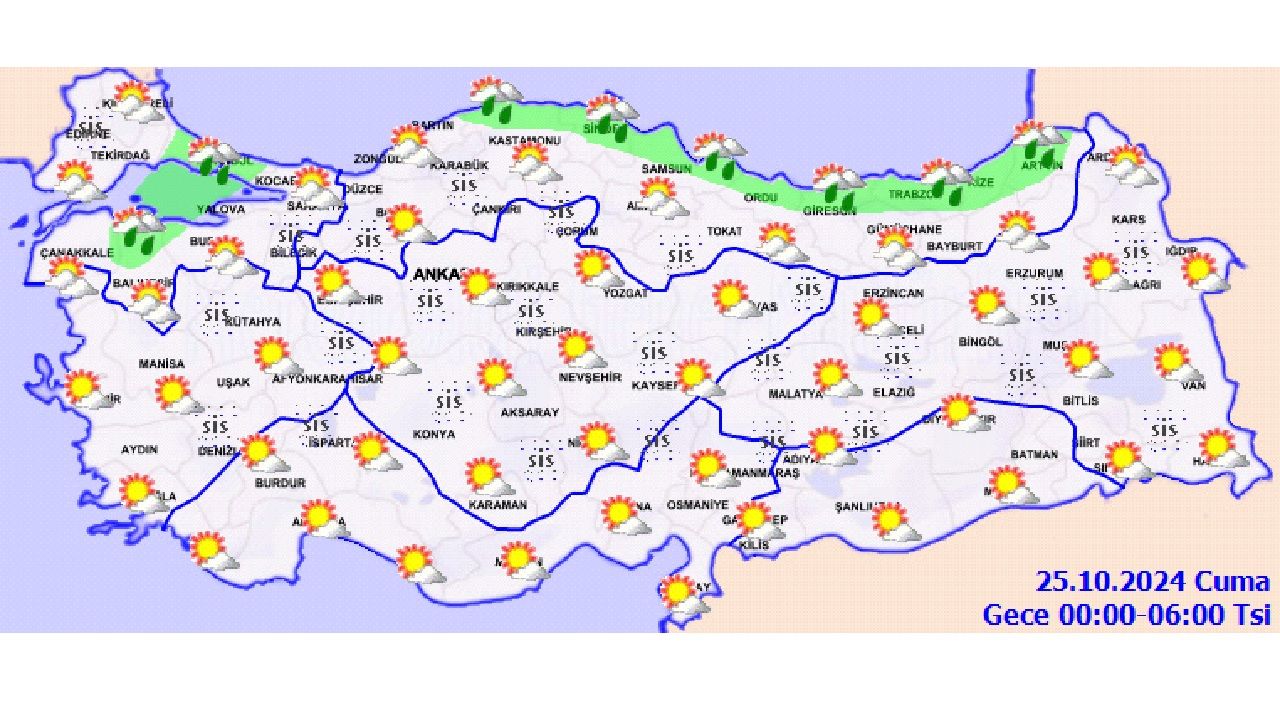 25 Ekim 2024 Türkiye geneli hava durumu raporu geldi! İşte yağış beklenen o iller... 2