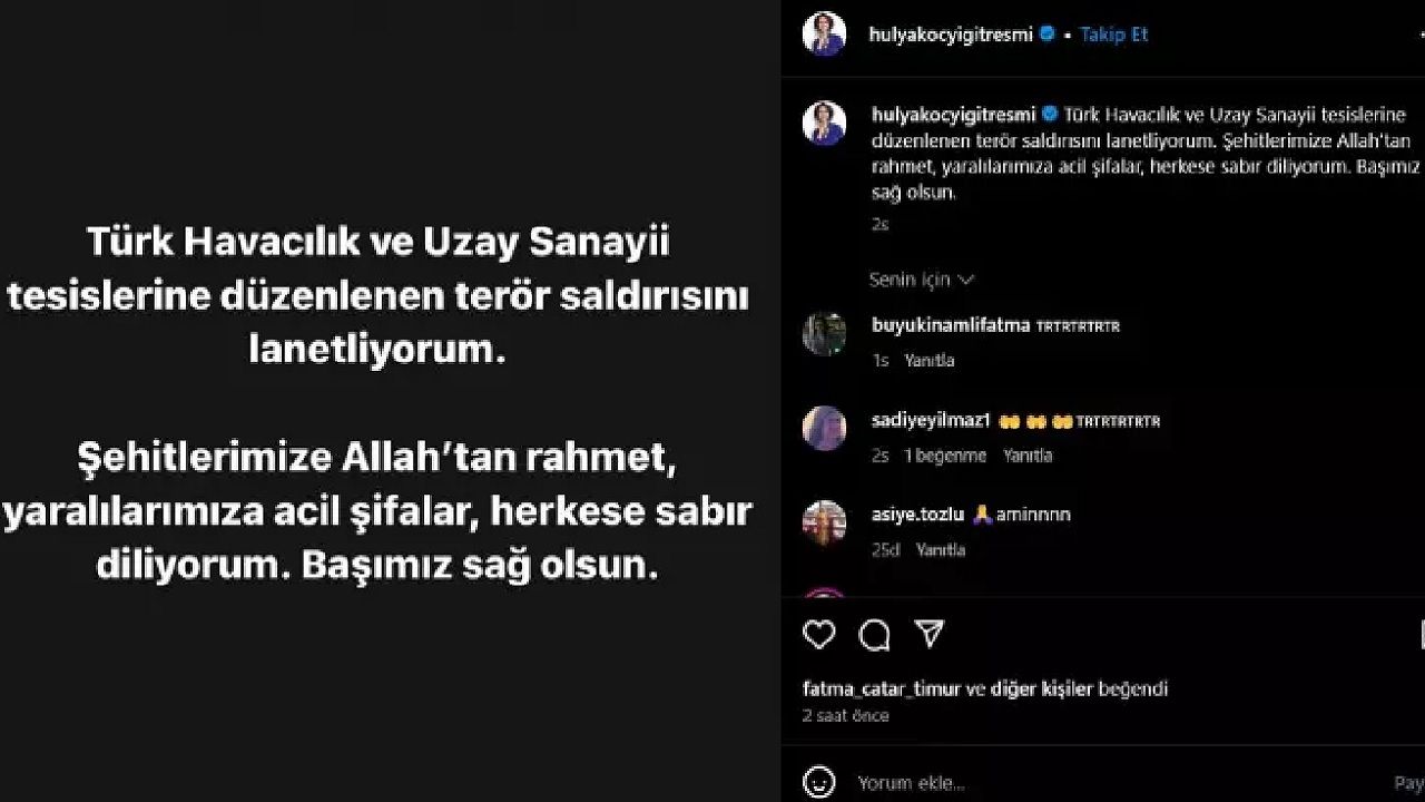 TUSAŞ terör saldırısı sonrası ünlü ve televizyon dünyasından tepkiler! "Teröre lanet olsun" 6