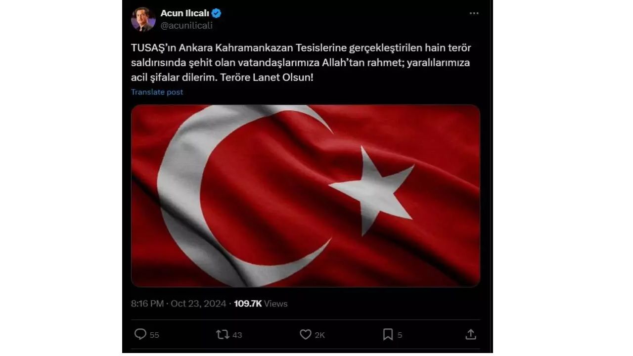 TUSAŞ terör saldırısı sonrası ünlü ve televizyon dünyasından tepkiler! "Teröre lanet olsun" 7