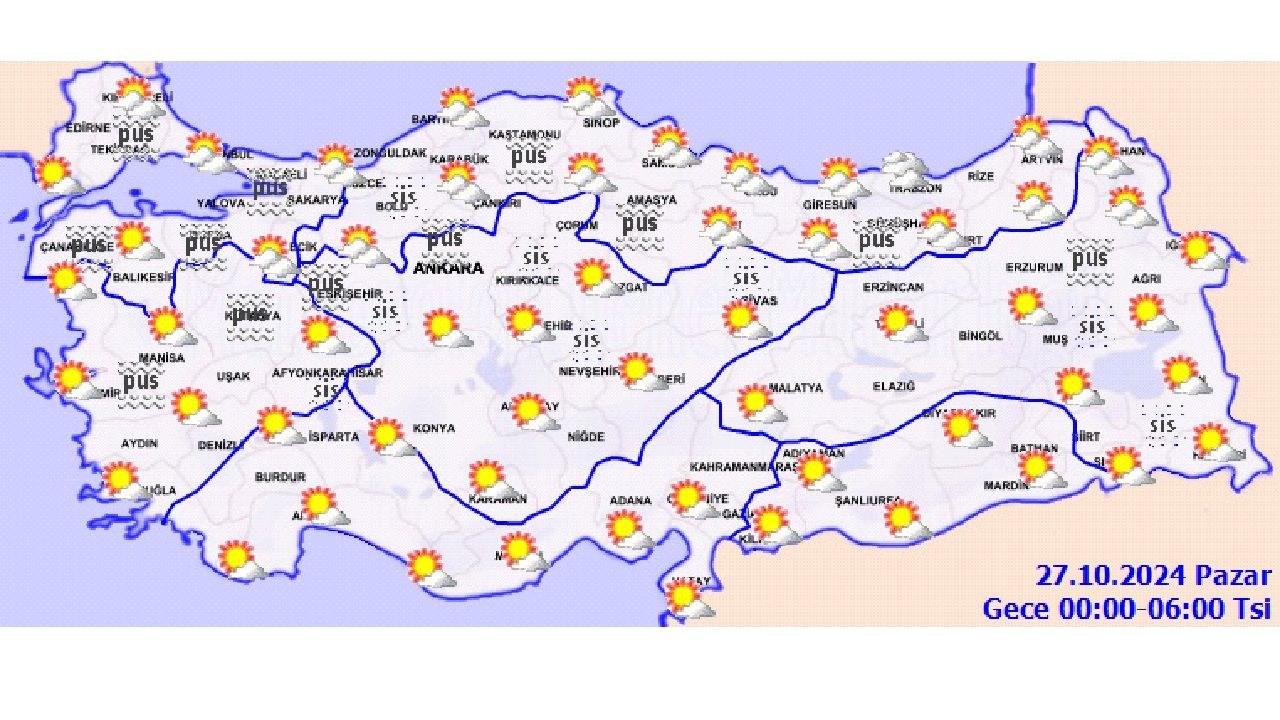 Meteoroloji 27 Ekim 2024 yurt geneli hava durumu raporu yayınlandı! İşte kar ve yağış beklenen o iller... 2