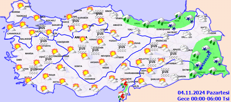 Sıcaklıklar düşüyor, sağanak yağış karla beraber geliyor! İşte 3 Kasım Pazar hava durumu raporu... 7