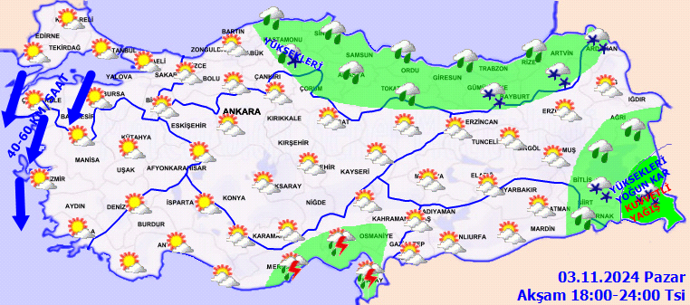 Sıcaklıklar düşüyor, sağanak yağış karla beraber geliyor! İşte 3 Kasım Pazar hava durumu raporu... 6
