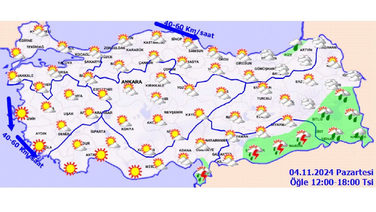4 Kasım 2024 Türkiye geneli hava durumu! İşte yağış beklenen o iller... 4