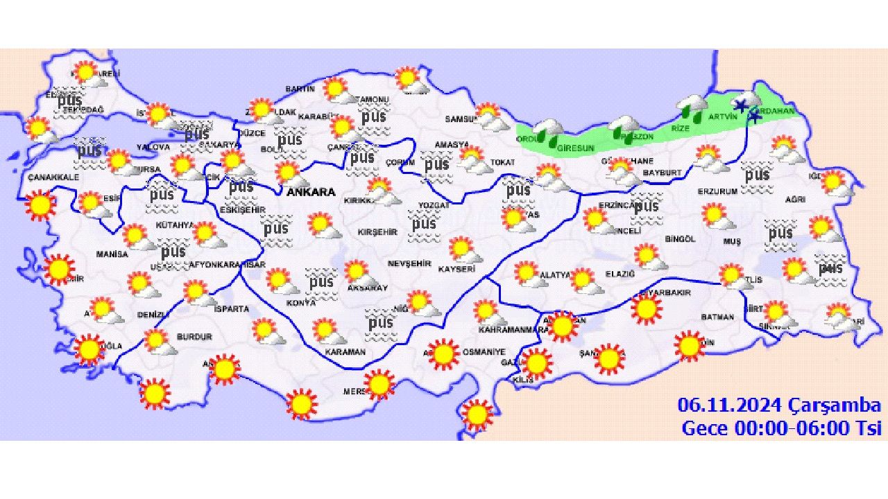 6 Kasım 2024 Türkiye geneli hava durumu aporu geldi! Başta Ankara, İstanbul, İzmir olmak üzere il il beklenen sıcaklıklar... 2