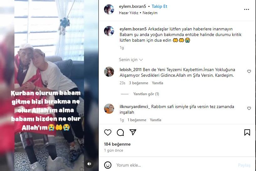 Ankaralı Turgut'un kızı babasının son halini paylaştı! 'Lütfen dua edin' 4