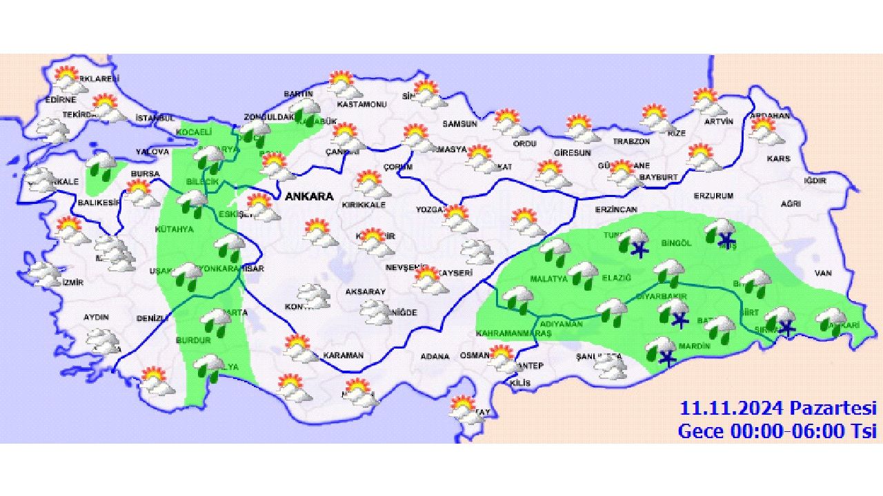 Meteoroloji 11 Kasım 2024 Pazartesi yurt geneli hava durumu raporu yayınlandı! İşte il il beklenen sıcaklıklar... 2