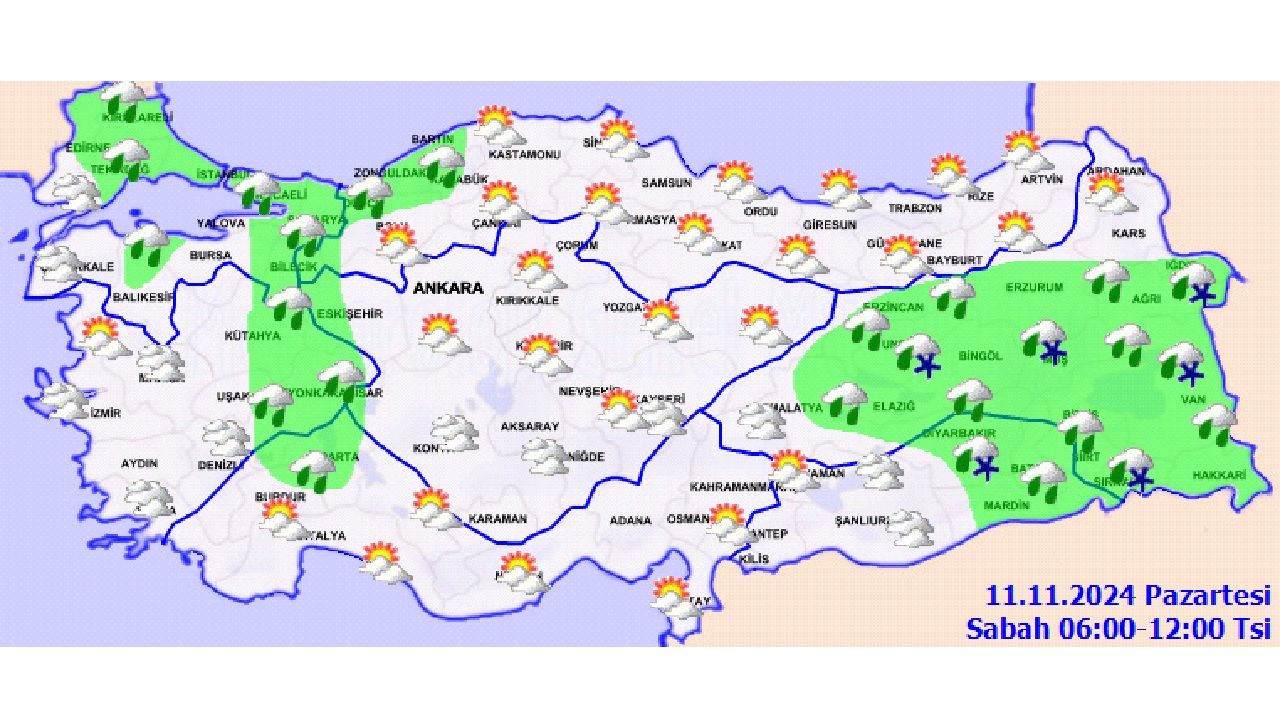 Meteoroloji 11 Kasım 2024 Pazartesi yurt geneli hava durumu raporu yayınlandı! İşte il il beklenen sıcaklıklar... 3