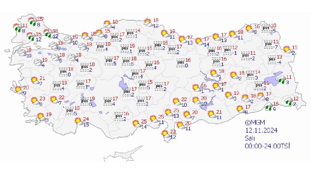 12 Kasım 2024 Türkiye geneli hava durumu raporu geldi! Kar, yağmur, sis ve pusa karşı tedbirinizi alın... 1