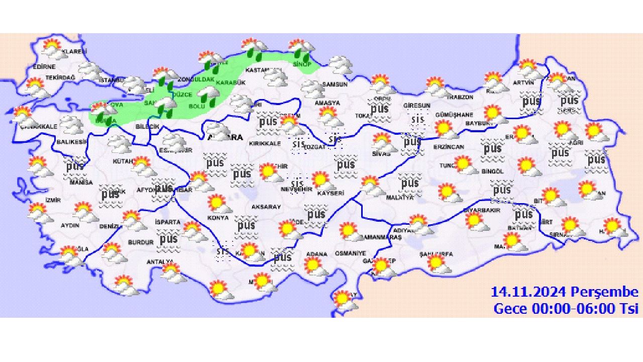 14 Kasım 2024 Türkiye geneli hava durumu raporu yayınlandı! O illerde yağış, rüzgar, sis ve pusa dikkat! 2