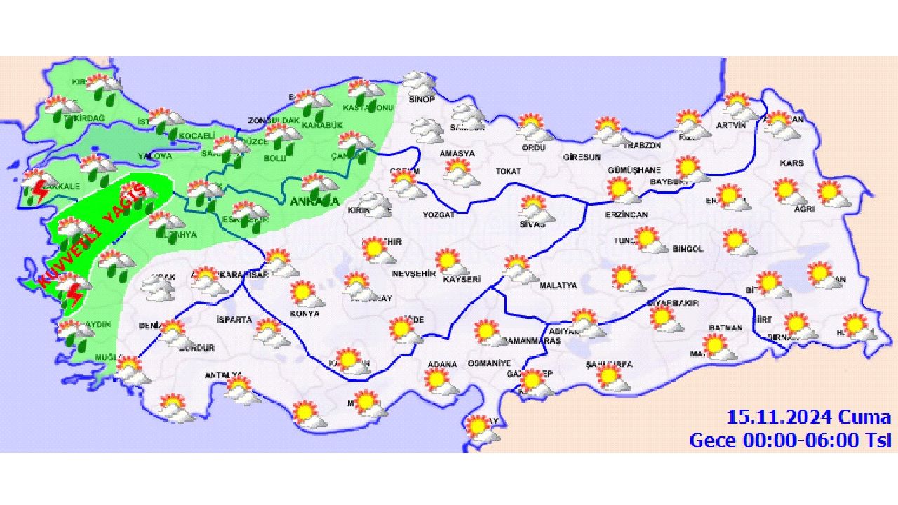 15 Kasım 2024 Türkiye geneli hava durumu raporu yayınlandı! İşte il il beklenen sıcaklıklar... 2