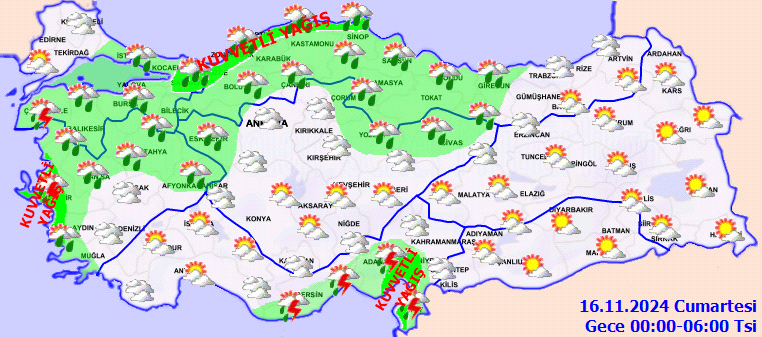 Meteoroloji'den 5 bölgeye sağanak uyarısı! 4 kentte şiddetli olacak... İşte 15 Kasım Cuma hava durumu... 7