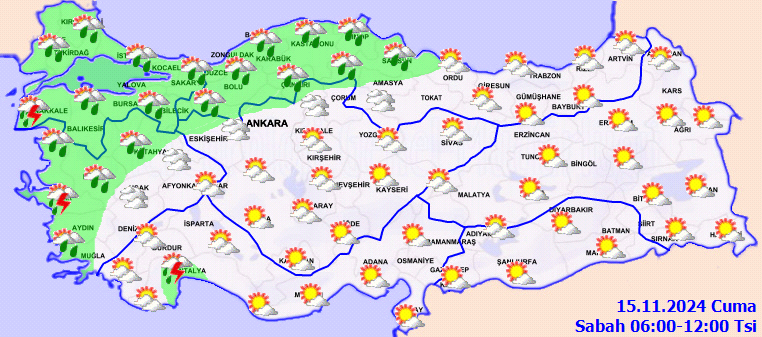 Meteoroloji'den 5 bölgeye sağanak uyarısı! 4 kentte şiddetli olacak... İşte 15 Kasım Cuma hava durumu... 4