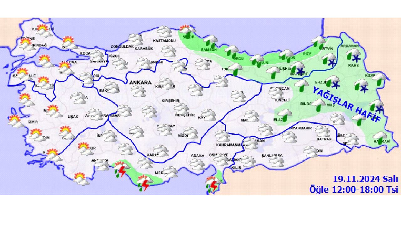 19 Kasım 2024 Salı yurt geneli hava durumu: Bazı kentlerde sarı kodlu uyarı yapıldı! O ilerde kuvvetli yağışa dikkat! 3