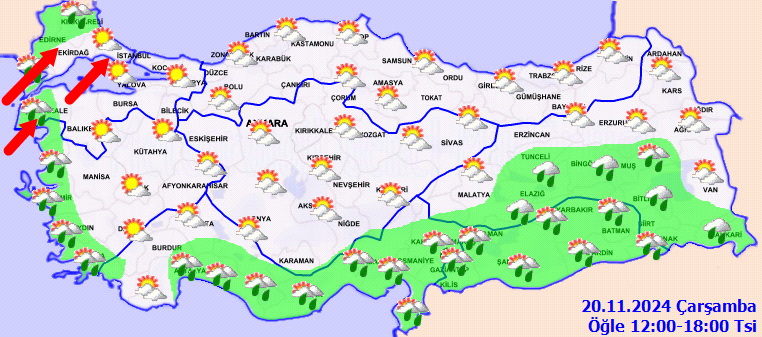 Meteoroloji'den Marmara ve Kuzey Ege için lodos uyarısı! 5 bölgede sağanak yağış etkili olacak... İşte 20 Kasım Çarşamba hava durumu... 4