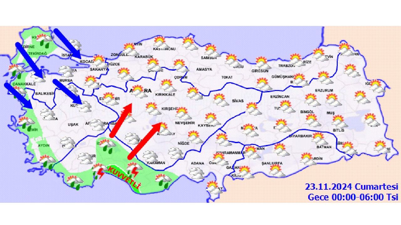 23 Kasım 2024 Türkiye genelinde yağış ve kar uyarısı yapıldı! İşte İstanbul, Ankara, İzmir, Antalya gibi illerde beklenen sıcaklıklar... 1