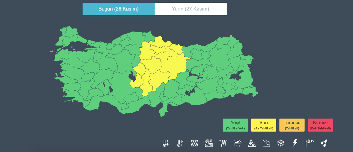 Kuvvetli sağanak ve kar geliyor! Meteoroloji'den 12 ile sarı kodlu uyarı... İşte 26 Kasım Salı hava durumu raporu... 3