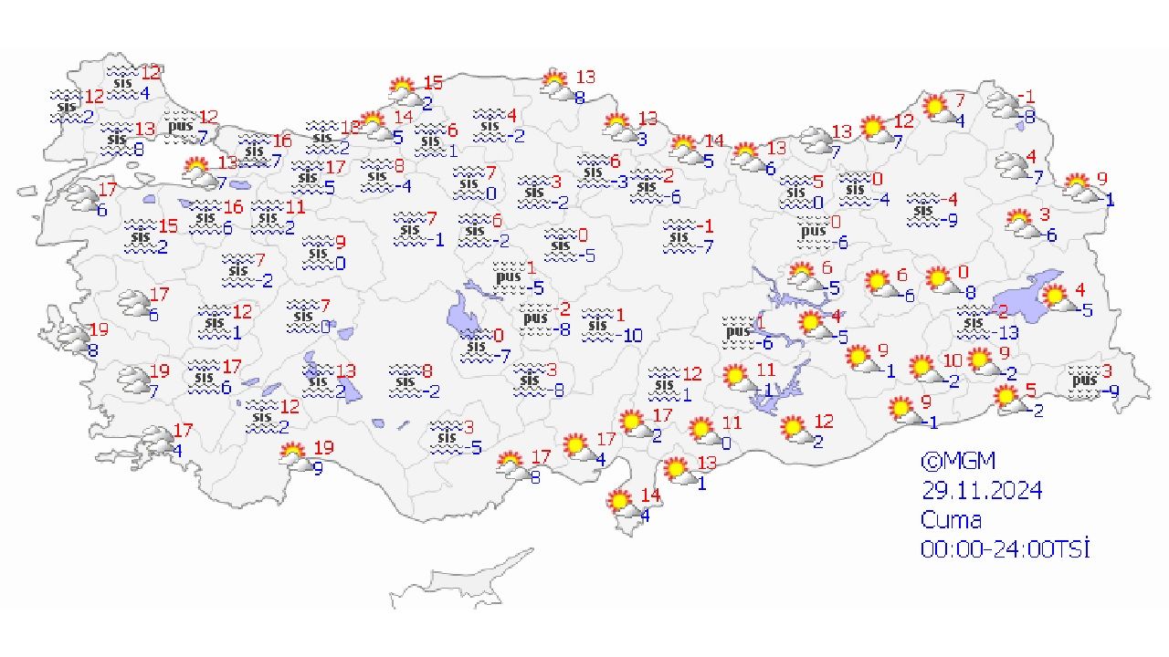 Meteoroloji 29 Kasım hava durumu tahminlerini paylaştı! İşte Başta Ankara, İstanbul, Samsun ve İzmir gibi illerde beklenen sıcaklıklar... 1