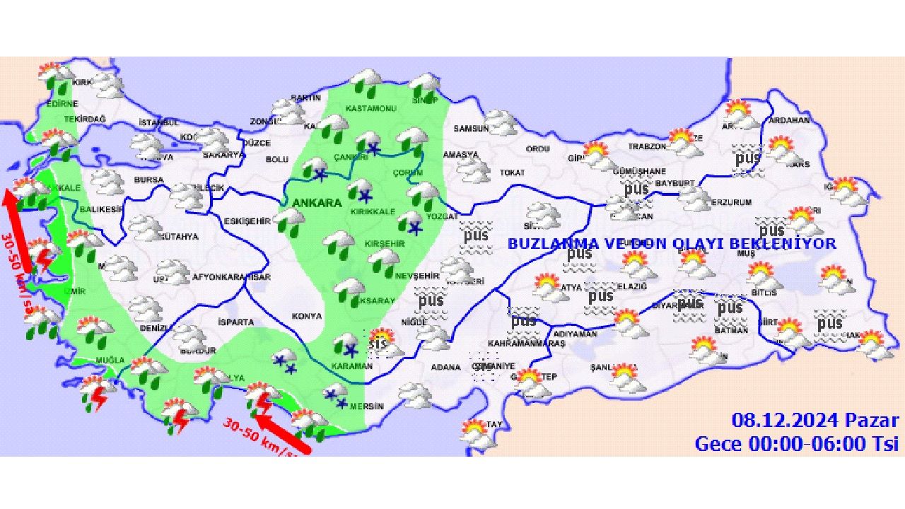 8 Aralık 2024 Meteoroloji hava tahmin raporu geldi! İşte İzmir, Adana, Ankara, İstanbul'da beklenen sıcaklıklar... 1