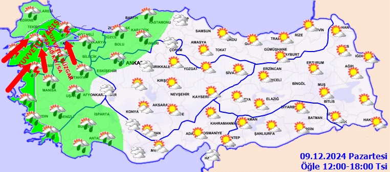 İstanbul dahil 10 il için sağanak uyarısı! Meteoroloji saat verip duyurdu... İşte 9 Aralık Pazartesi hava durumu tahminleri... 5