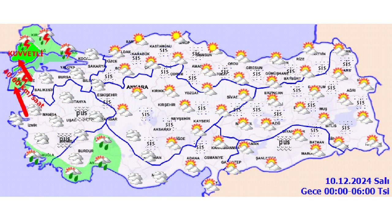 10 Aralık 2024 Salı yurt geneli hava tahmin raporu geldi! İşte başta Ankara, İstanbul, İzmir ve Malatya olmak üzere beklenen hava durumu... 2