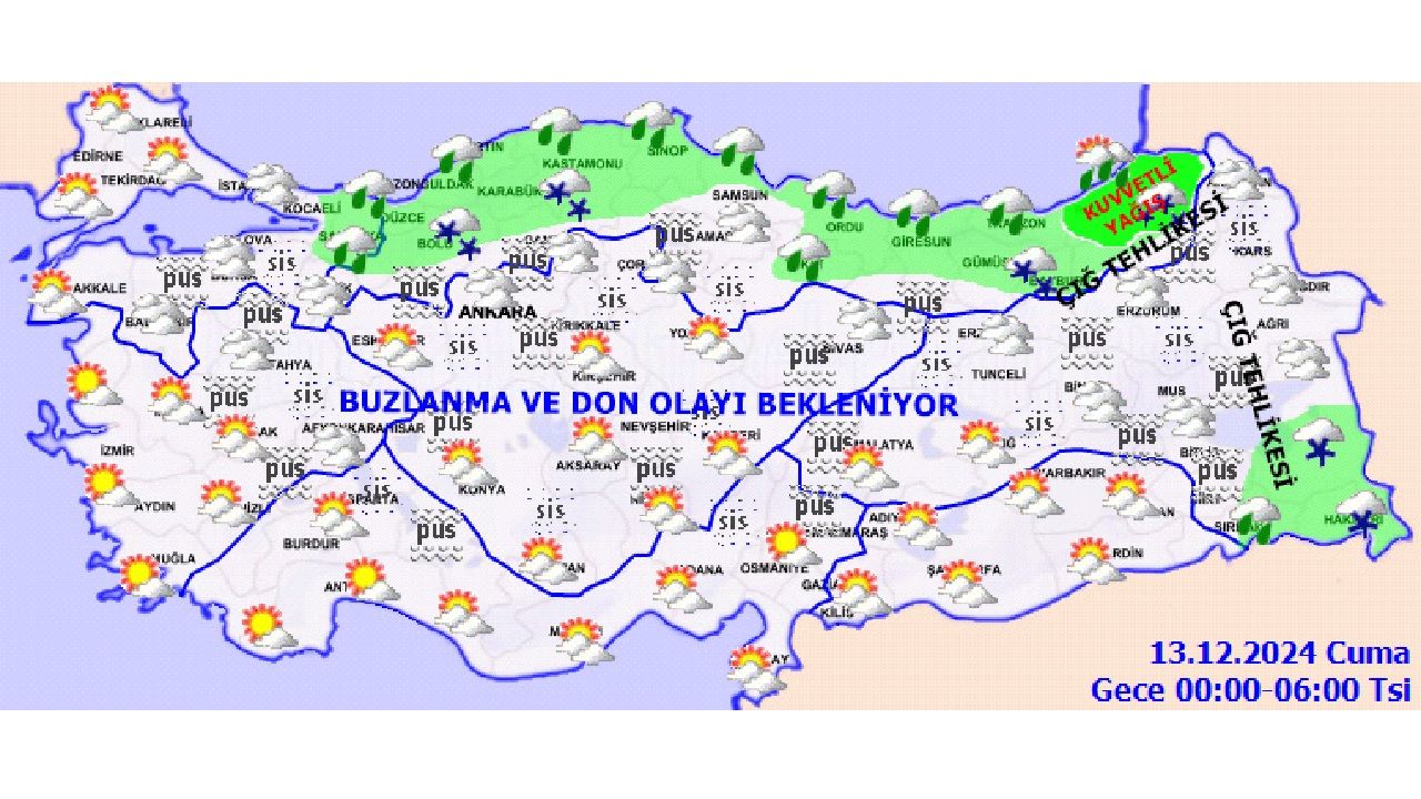 13 Aralık 2024 Türkiye geneli hava durumu raporu yayınlandı! İşte Ankara, İstanbul, İzmir, Adana başta olmak üzere il il beklenen sıcaklıklar... 2