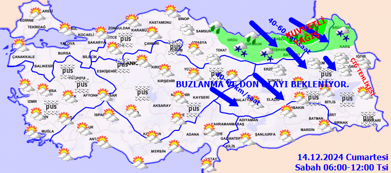 Meteorolojiden kuvvetli yağış, fırtına, buzlanma ve çığ uyarısı 2