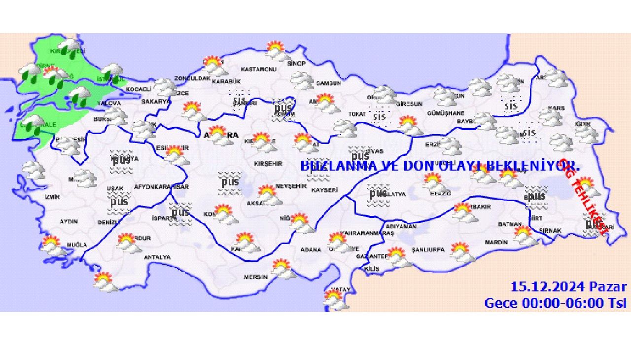 16 Aralık 2024 Pazartesi Türkiye geneli hava durumu raporu yayınlandı! İşte başta Ankara, İstanbul, İzmir, Hatay ve Samsun'da beklenen sıcaklıklar... 3