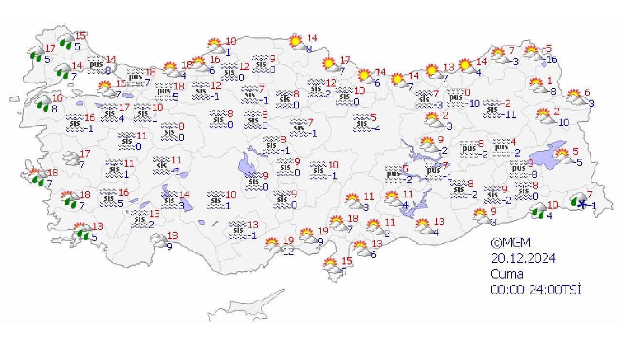 20 Aralık Cuma yurt geneli hava tahmin raporu yayınlandı! İşte Ankara, İstanbul, İzmir ve Adana'da hava durumu... 1