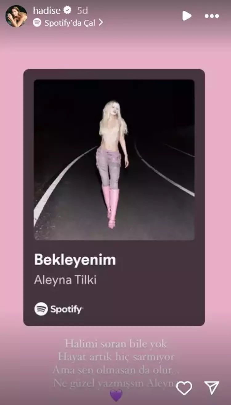 Aleyna Tilki'yi sevmediği söylenmişti! Hadise, o iddiaya paylaşımıyla son noktayı koydu 4
